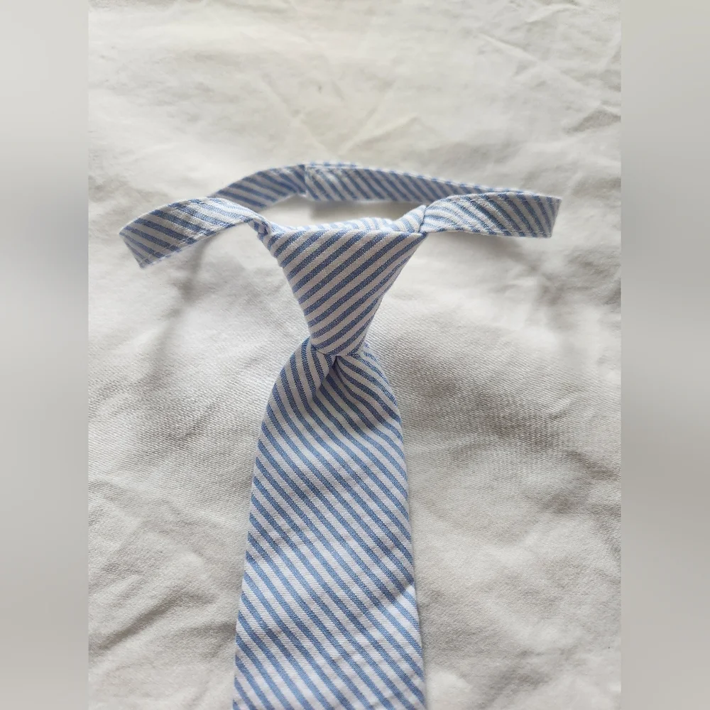 Janie and Jack Blue/White Striped Tie